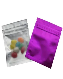 100 шт. лот 7510 см матовый фиолетовый прозрачный пластиковый пакет с застежкой-молнией термосвариваемый пакет из алюминиевой фольги для упаковки пищевых продуктов с замком на молнии многоразовый Mylar3888170
