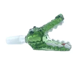 A bacia de vidro do estilo 14mm do crocodilo e as bacias de 18mm que fumam acessórios para fumar de Glas Bong