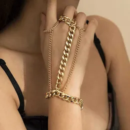 Hot selling punk multi-layer Cuban chain finger chain bracelet Bohemian tassel finger chain Women's fashion bracelet Give girlfriend gift