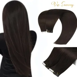 Przedłużenia Vesunny Virgin Tape in Hair Extensions Human Hair 2,5 g/komputery proste bezszwowe klej do wątku do włosów w przedłużaniach włosów