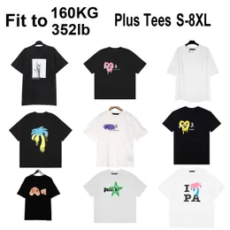 PA Plus Erkekler Tasarımcı T Shirt Plus Tees Polos Yuvarlak Boyun Baskı Yaz Palganelleri PA Pure Cottom Plus T-Shirt Erkek Kadınlar 6XL 7XL 8XL PA1266