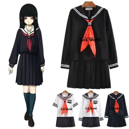 S-5XL Jigoku Shoujo Enma Ai Summer Sailor Suit JK School Uniform Students Cloth Tops kjolar Anime Cosplay Costumes 240319