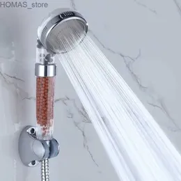 Bathroom Shower Heads ZhangJi High Pressure Bathroom Water Therapy SPA Rainfall Shower Head Anion Filter Balls Water Saving Bathroom Shower Nozzle Y240319