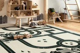 Cartoon Children Car Track Nordic Summer Living Room Floor Mat Parlor Carpe Bedroom Room Crawling filt Creative Designer Carpet9453729