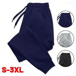 Erkekler Pantolon Düz Renk Sonbahar ve Kış Polar Sweece Sweetpants Moda Drawstring Sıradan Erkek Pantolon Jogging Sports