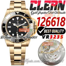 41mm 126618 VR3235 Automatic Mens Watch Clean CF Yellow Gold Ceramics Bezel Black Dial 904L SS Steel Bracelet Super Edition Trustytime001 Wristwatches Starbucks