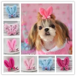 Dog Apparel Rabbit Ear Bow Hairpin For Dogs Pet Teddy Girls Hairpins Grooming Gift Hair Accessories Hairgrip Headwear 1Pc