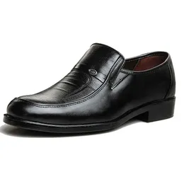 HBP icke-varumärke Spring New Mens Leather Business Dress Office Shoes Slip On Fit Bekväma affärsskor för män