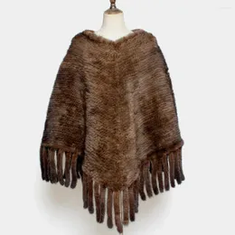 Lenços inverno mulheres naturais xale casacos luxo tricô genuíno cachecol poncho adicionar borla senhora moda casual capas