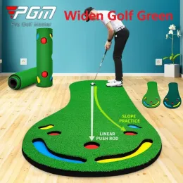Auxiliares pgm ampliar portátil golfe verde natureza inclinação durável colocando esteiras verdes indoor putter prática cobertor golf training aids 0.9*3m
