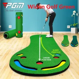 Aiuta PGM Widen Golf portatile Verde Natura Pendenza Durevole Putting Green Tappetini Putter da interno Pratica Coperta Ausili per l'allenamento del golf 0,9 * 3 M