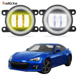 EEMRKE LED DRL FOG LAMP ASSOMBLY SUBARU BRZ ZC/ Z10 2014 2015 2016 LED Angel Eyes Car Daytime Runing Light 12V를위한 투명 렌즈와 40W/ 30W