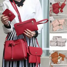 Shoulder Bags 4PCS/Set Women Lady Leather Bag Handbag Satchel Clutch Coin Purse Pu Fashion Designer