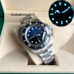 Часы с механизмом Rlx Watch Man Мужские чистые заводские Eta2836 3135 Глубокий керамический безель Seadweller Синий черный циферблат Сапфировый кристалл Нержавеющая сталь с замком Glide Lock