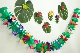 Novelty Colorful Tissue Flower Garland Banner for Luau Party Summer Beach Decoration Hawaii 3 Meters Paper Garlands7791685
