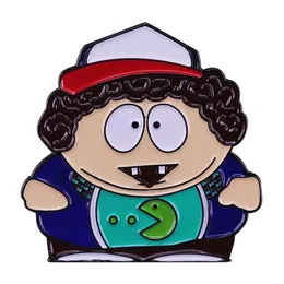 Stranger Cartman Pin Pac-Man 게임 배지 히트 애니메이션 TV 시리즈 및 Stranger Things Funny Mash-Up Jewelry