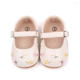 Primeiros caminhantes tregren bebê sapatos casuais infantil meninas antiderrapante borracha macia plana pu walker nascido arco decoração mary janes apartamentos