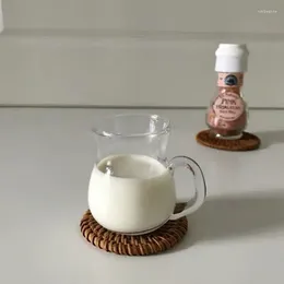 Bicchieri da vino Mini vaso per latte in vetro da 125 ml Tazza piccola minimalista giapponese con manico Condimento per caffè con bocca a punta