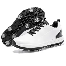 Shoes New Golf Shoes Men Plus Size 4047 Comfort Golf Sneakers Outdoor Waterproof Walking Sneakers Men with Spikes