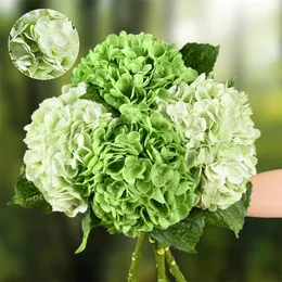 High-end 21 inch Real Touch Hydrangea Artificial Flowers Latex Faux Hydrangea Flowers for Wedding Bouquet Home Decor