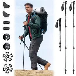 Kije 1PC Składanie biegunów trekkingowych ultralight Nordic Walking Szyging Turining Telescopic Bilm STICKS