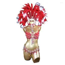 Scene Wear Dance Performance Sexy Gymnastics Carnival Costumes Samba Bell for Women Belly Costume Rave