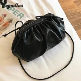 Bolsas 2024 tas para vrouwen nuvem macio pu leer enkele schuin knoedel handtas festa ontwerp tassen dag saco do mensageiro