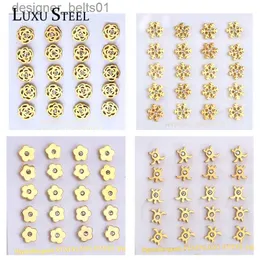 Stud LUXUSTEEL 10 paia di orecchini a bottone Dainty CZ per donna ragazza colore oro acciaio inossidabile piccolo cristallo bling fiore cuore piercing all'orecchioC24319