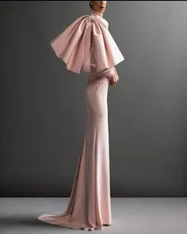 أبي جيس إيلبيزيس فستان طويل فيريوس فيستدوس بارا فيستا أنيقة الوردي الفساتين الرسمية الكاملة الأكمام بجلسة حورية الأطوار.