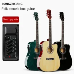 Gitarre 38/41 Zoll Furnier Folk Gitarre Anfänger Zero Basic Holzgitarre Mädchen und Jungen Anfänger Gitarre Musikinstrument