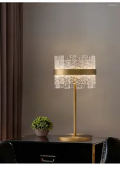 Bordslampor guld lyxglas skrivbordslampa mässing kreativ personlighet fancy bröllop romantisk modedekorativ ledning