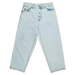 Y2K Big Boy Jeans Pants Hip Hop Cartoon Graphic Embroidery Baggy Mens Harajuku High Maisted Wide Trouser Streetwear 240311
