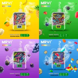 MRVI Gelecek 10K Puflar Tek Kullanımlık Vape Kalem E Sigara Cihaz Eşyalı Bobin 650mAh Pil Nar 19ml Pod Pre Dolile Catridge şarj edilebilir 10000puffs VAPER