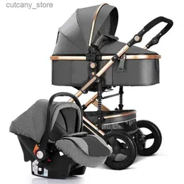 유모차# 베이비 유모차 3 in 1strollers 4 바퀴 베이비 Prambaby Trolleykinderwagenluxury Buggynewborn Baby Pushchairhigh Landscape L240319