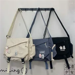 Saco coreano ins estilo grande capacidade de ombro japonês harajuku retro workwear mensageiro sacos menina estudantes crossbody