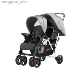 Passeggini# Luxury Double Passettiere pieghevole Portante Twin Baby Bisk and Seat Shock Assorbimento Socchi di sedile neonato L240319 Q240429