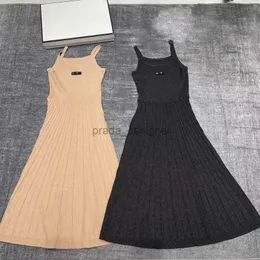 Kadın Moda Tasarımcısı Sıradan Elbise Yaz Moda Örme Susuklu Elbise Kolsuz Düz Renk Seksi Elbise Etek D-P1827