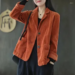 Kadınlar Suits Mexzt Vintage Harajuku kadife takım elbise blazer kadınlar uzun kollu sonbaharda Kore Y2K üstleri zarif katı düğme kadın