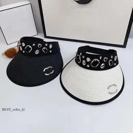 chanelpurses bucket hat Designer C-Letter Straw Hat Visors Diamond Knitted Hat Cap For Men Woman Wide Brim 572 chanells bag bucket hat