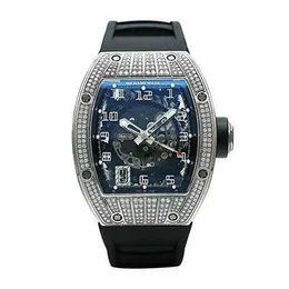 남성 시계 디자이너 시계 고급 브랜드 RM010 플래티넘 오리지널 다이아몬드 세트 자동 기계 남성 시계 고품질