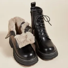 Stiefel PU Leder wasserdichte Frauen Schneestief