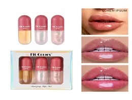 Crystal Jelly Clear Lip Gloss Capsule Capsule Lip Plumper Zestaw Olej błyszczącego nawilżające kobiety Makeup Lip Tint Suit2151044