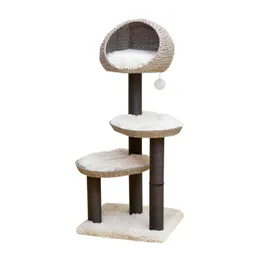 Petpals Tundra 4 Level Iron Grey Cat Tree with Scratching Post & Perch (PP210328)