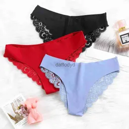 Kvinnors trosor sömlösa kvinnor Sexiga trosor Ice Silk Spets Temptation Kvinnliga underkläder Låghuselasticitet Lady Briefs Comfort Lingerie 240319