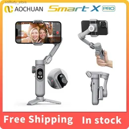 Stabilisatorer Aochuan Smart X Pro 3-Axis Smartphone Universal Joint Handheld Stabilizer med all lätt trådlös laddning som är lämplig för iPhone-actionkameror Q240319