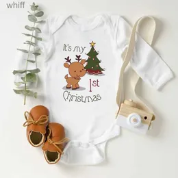 Rompers to mój pierwszy świąteczny noworodki Bodysit Bodysuit Bawełniany korpus Baby Baby Boy Onesie Cute Baby Girl Christmas Romper Clotercesc24319