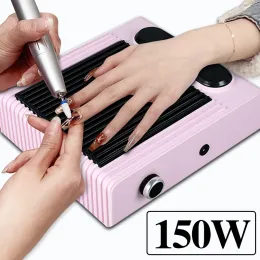 Kits 150w aspirador de pó do prego para manicure hine com filtro poderoso coletor de pó do prego extrator ventilador para ferramentas de manicure