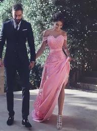 2019 sexy backless offtheshoulder rendas apliques ALine longos vestidos de dama de honra vestido de convidado de casamento dama de honra coquetel barato5847131