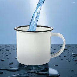 Vinglas 2 datorer Retro Drinking Cup Enamel Coffee Mug Vintage Style Tea Water Cups