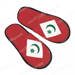 Slippers Men Women Plush Indoor Rif Amazigh People Flag Warm Soft Shoes Home Footwear Autumn Winter 2024